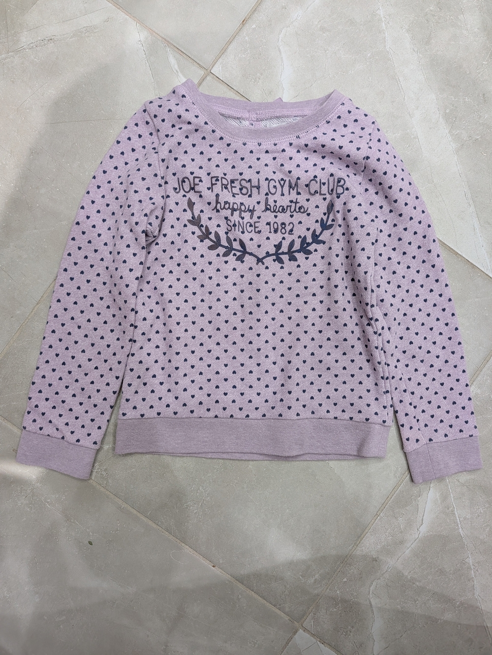 4/$20 Joe Fresh Purple Heart Print Sweatshirt – 5Y
